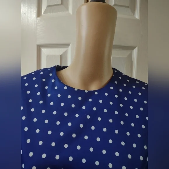 Anthony Richards women's size 8 petite blue with polka dot dress - Picture 5 of 8